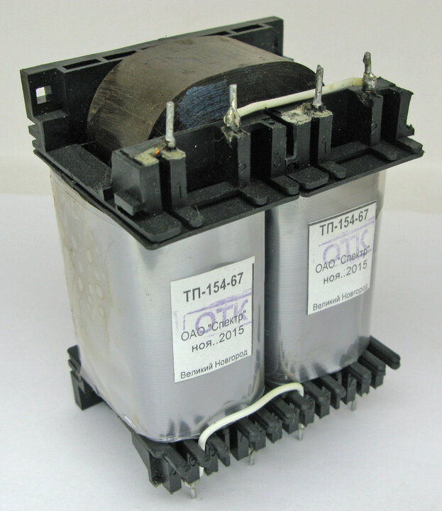 Трансформатор ТП-154- (54 Вт) – любые выходные параметры в пределах мощности типоразмера, частота сети 50, 400, 1000 Гц На данном типоразмере серийно изготавливается более 128 типономиналов Трансформатор питания ТП-154-(54 Вт) ГОСТ 14233-84(50,400,1000 Г Трансформатор ТП-154- (54 Вт) – любые выходные параметры в пределах мощности типоразмера, частота сети 50, 400, 1000 Гц На данном типоразмере серийно изготавливается более 128 типономиналов Трансформатор питания ТП-154-(54 Вт) ГОСТ 14233-84(50,400,1000 Г