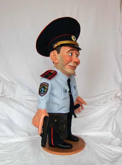 Интерьерная коллекционная кукла полицейский " Полиция ! Вызывали ? " от Игоря Выгузова.