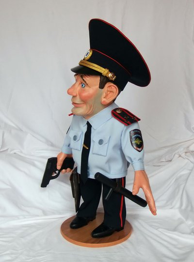 Интерьерная коллекционная кукла полицейский " Полиция ! Вызывали ? " от Игоря Выгузова.
