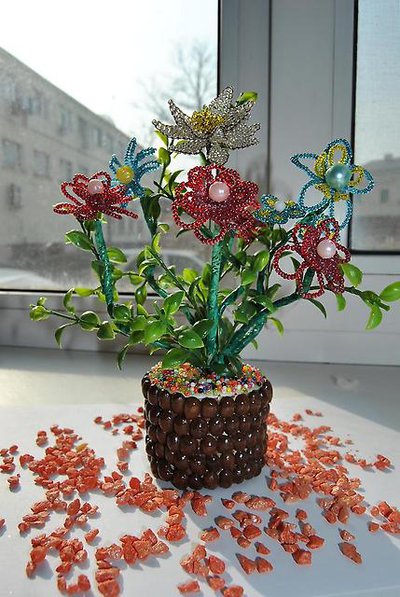Букет цветов из бисера. Владивосток