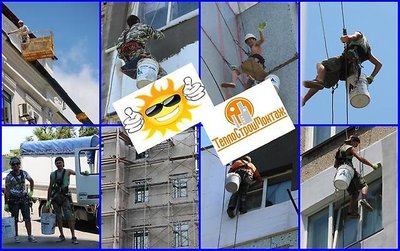  Устранение протеканий, ремонт швов в Уссурийске. Технология - теплый шов. Высотные работы. Утепление стен.