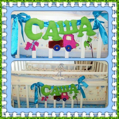 Декоративные буквы сувенир для интерьера детской кроватки младенцев.