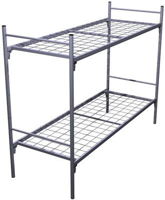 Двухъярусные железные кровати, для казарм, металлические кровати с ДСП спинками, кровати для бытовок, кровати оптом, От производителя.