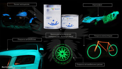 Светящаяся краска для металлических поверхностей  