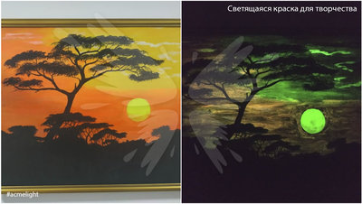Светящаяся в темноте краска для рисования и творчества