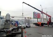 Новый ограничитель для большегрузов установили на Рудневскому мосту во Владивостоке