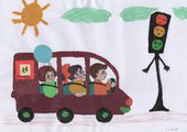 Дети рисуют своих пап за рулём