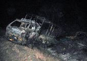 В Приморье после аварии сгорел автомобиль