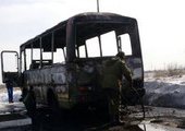 В Приморье полностью сгорел пассажирский автобус