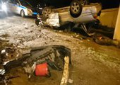 Во Владивостоке автомобиль совершил кульбит и приземлился на крышу