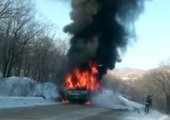 В Приморье сгорел пассажирский автобус, следовавший из Уссурийска