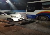 ДТП с рейсовым автобусом произошло на мосту в Лесозаводске