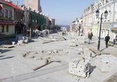 Ремонт на Арбате во Владивостоке: брусчатку перекладывают уже в третий раз